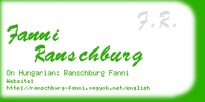 fanni ranschburg business card
